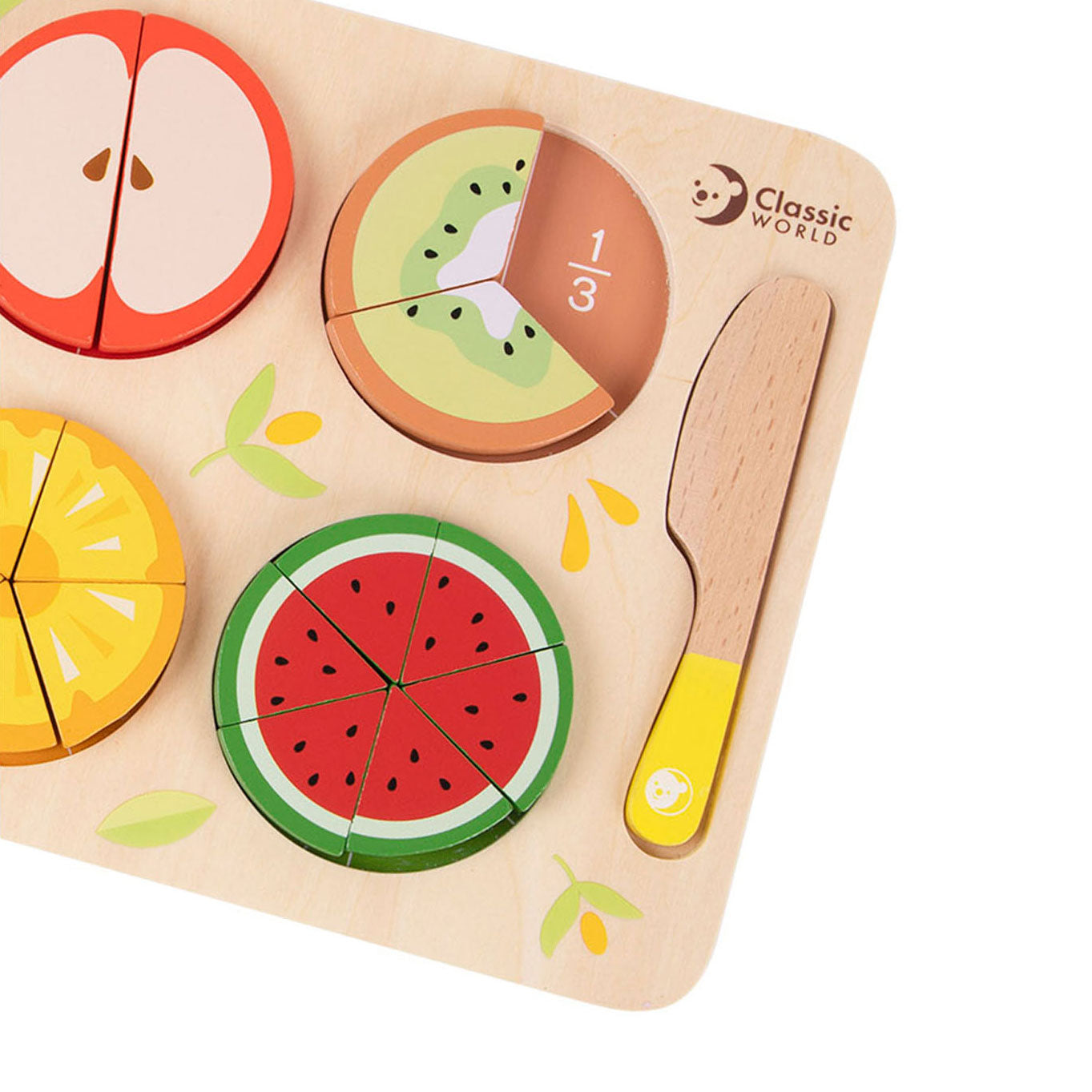Classic World World Houten Fruitpuzzel Breuken, 22dlg.