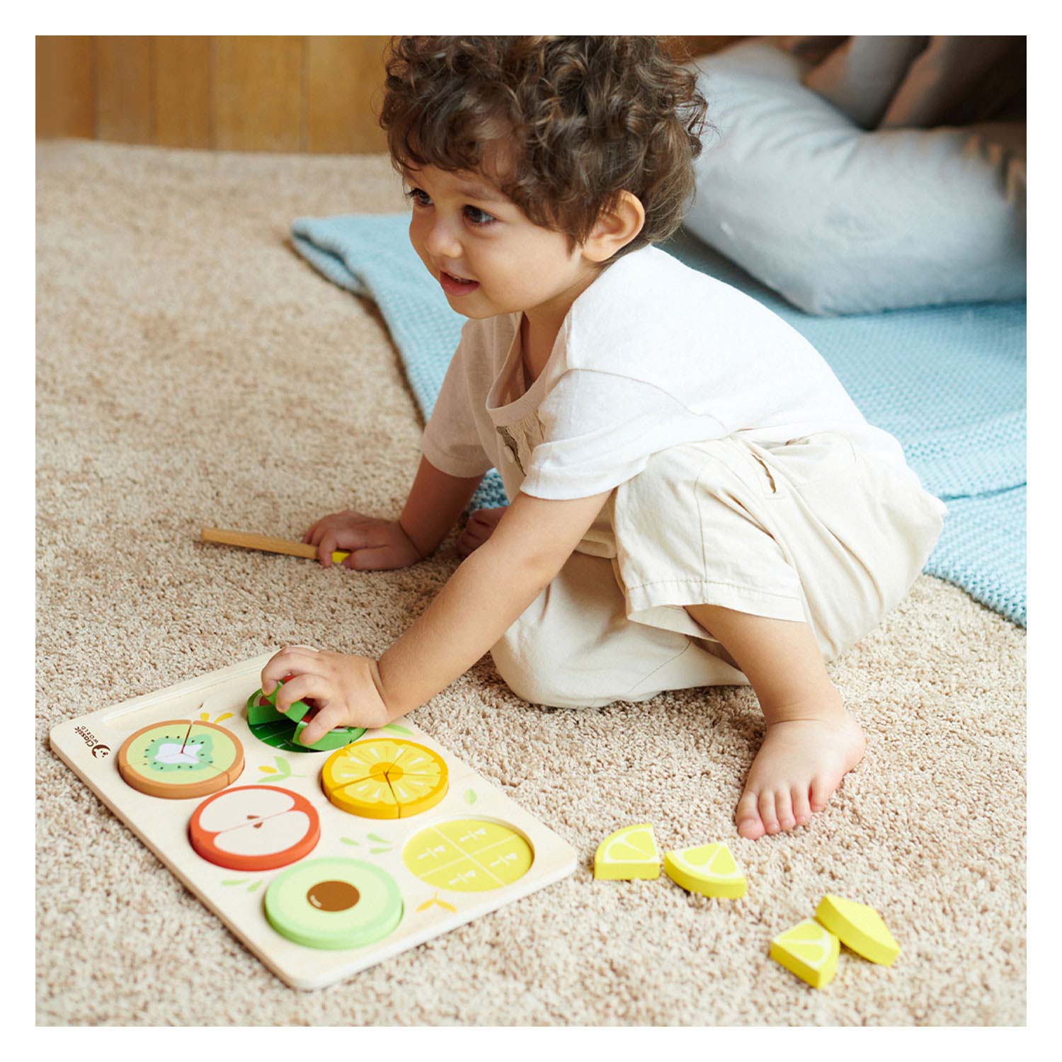 Classic World World Houten Fruitpuzzel Breuken, 22dlg.