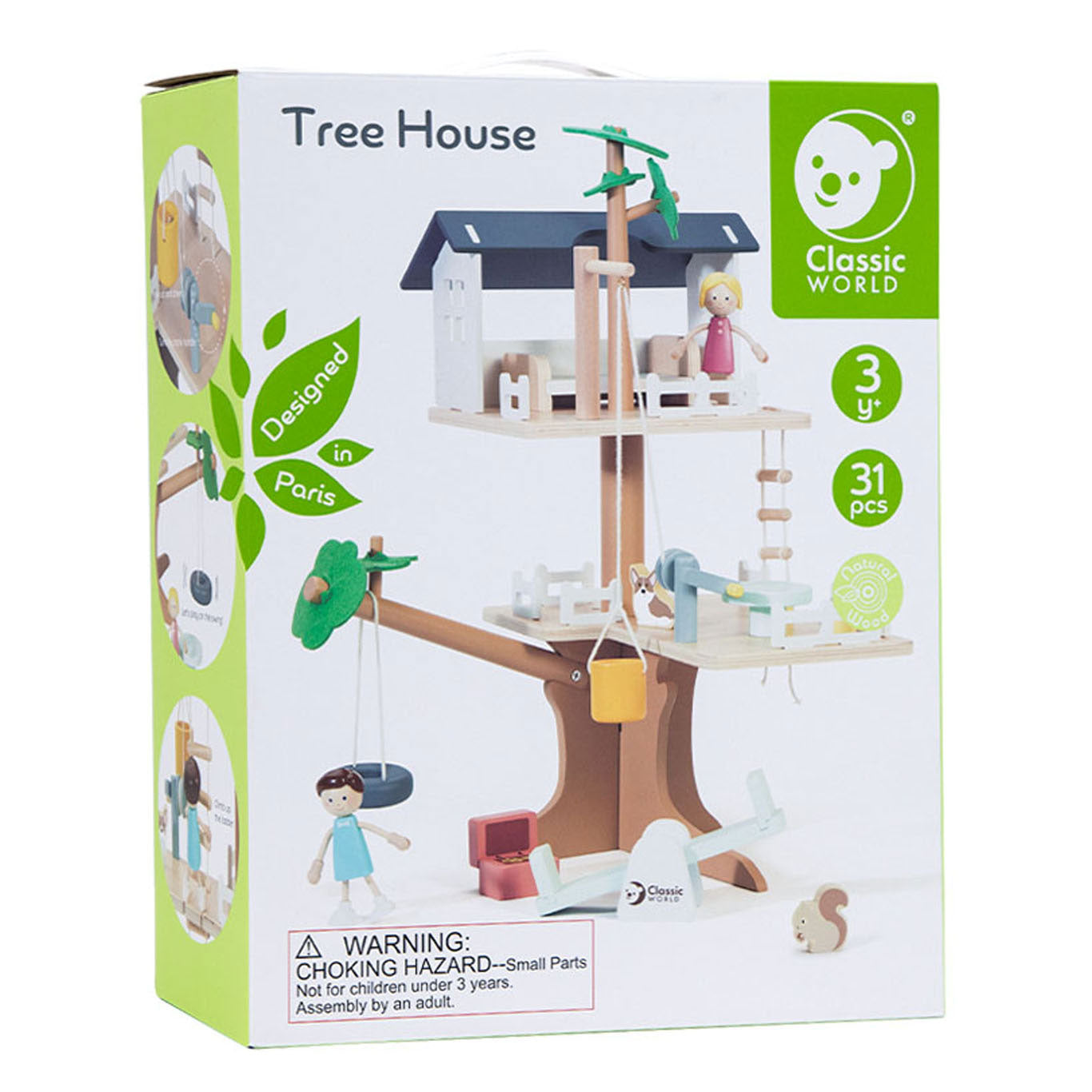 Klassieke Wereld Wereld Houten Poppenhuis Boomhut, 31dlg.