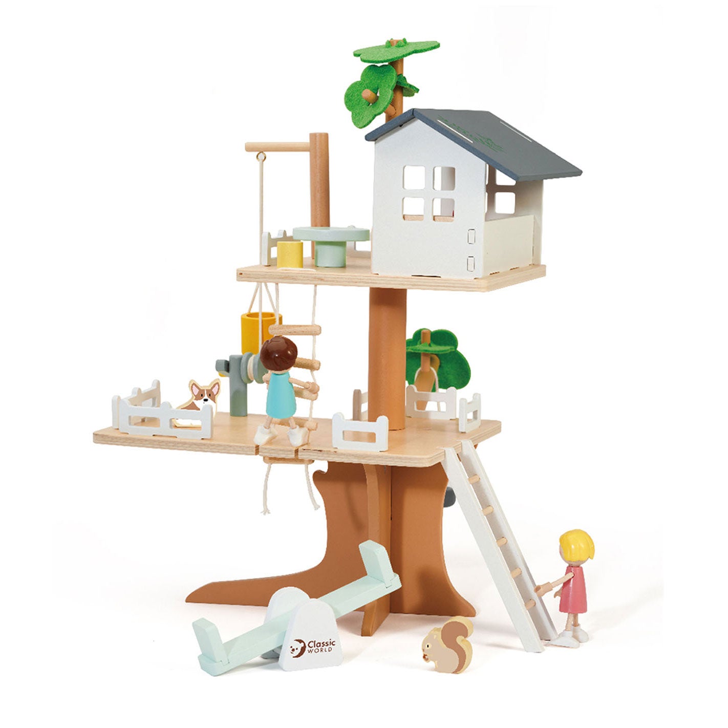 Klassieke Wereld Wereld Houten Poppenhuis Boomhut, 31dlg.