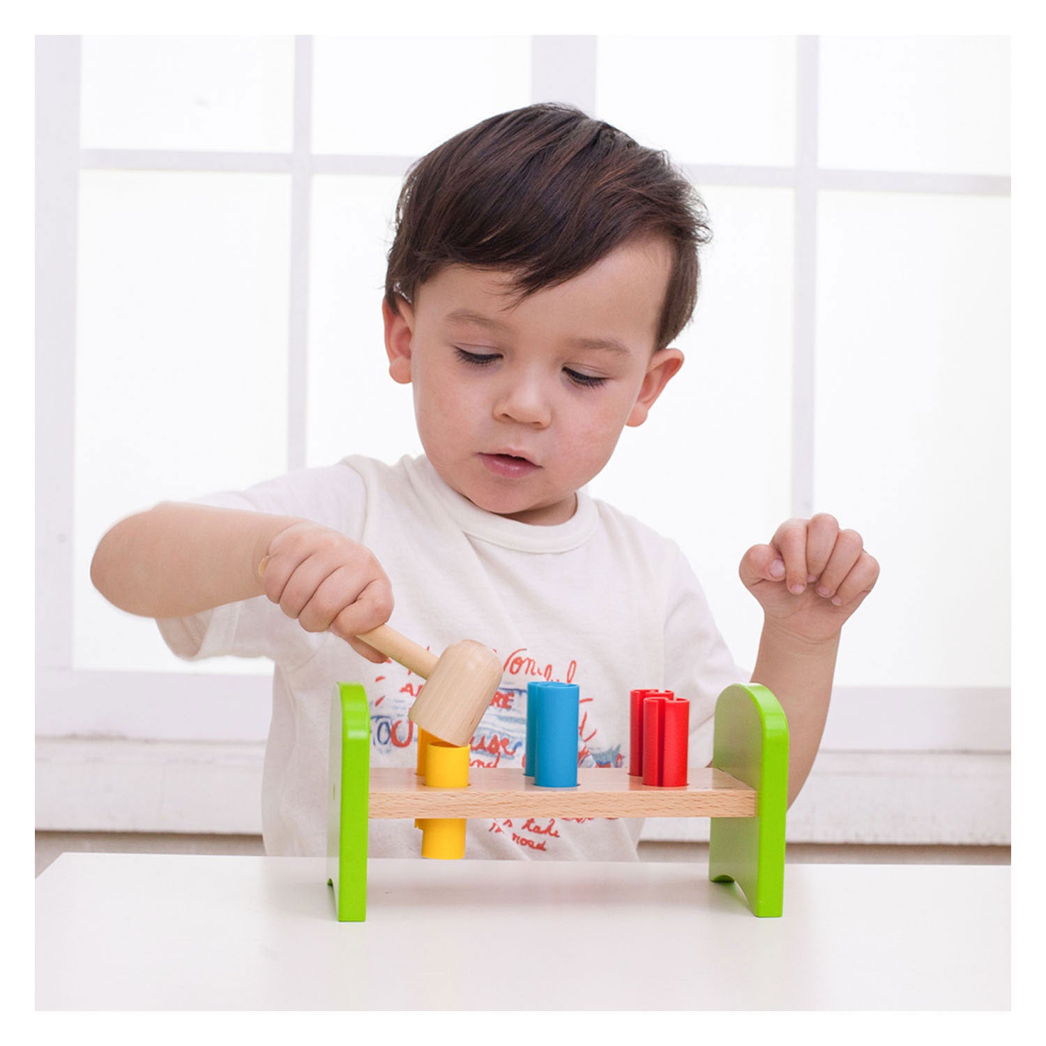 Klassieke wereld houten hamerbank, 8dlg.