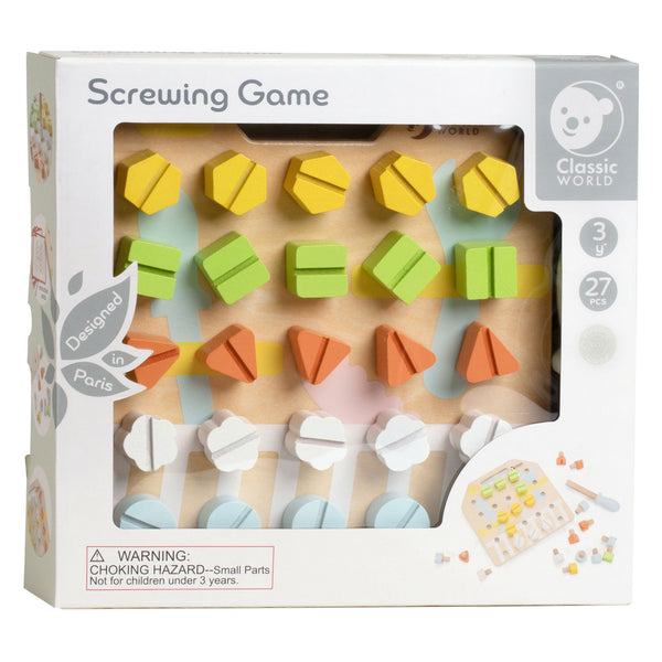Classic World Wooden Screw Board Coordination Game, 27 pcs.