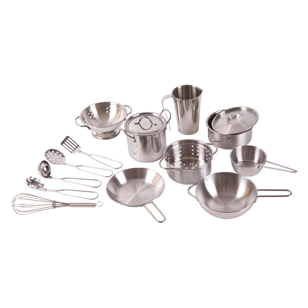 Classic World World World Stainless Steel Pan Set, 15-piece.
