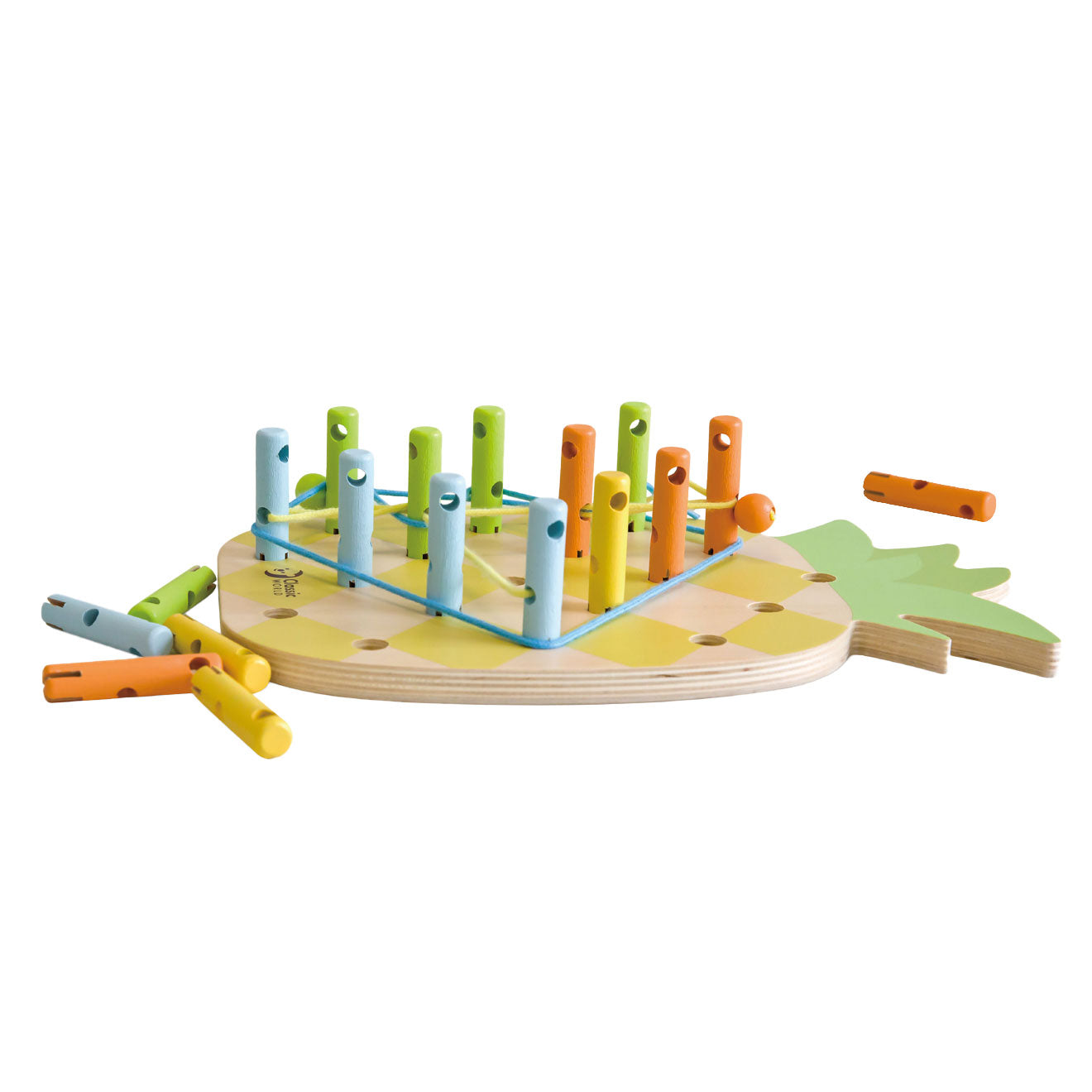 Klassieke wereld houten ananas verbindingsspel, 21dlg.