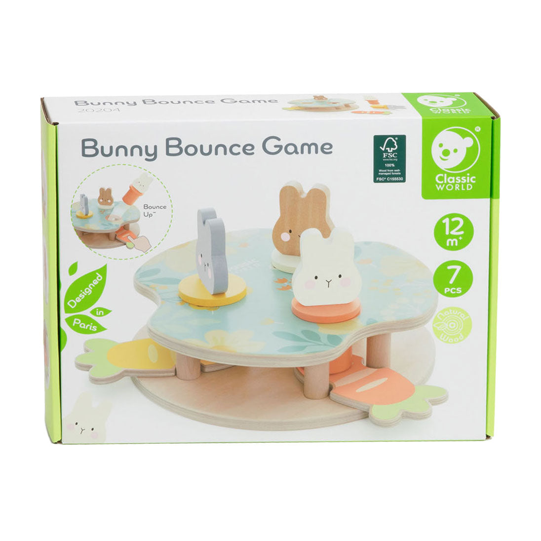Klassieke wereld stuiter konijn houten spel