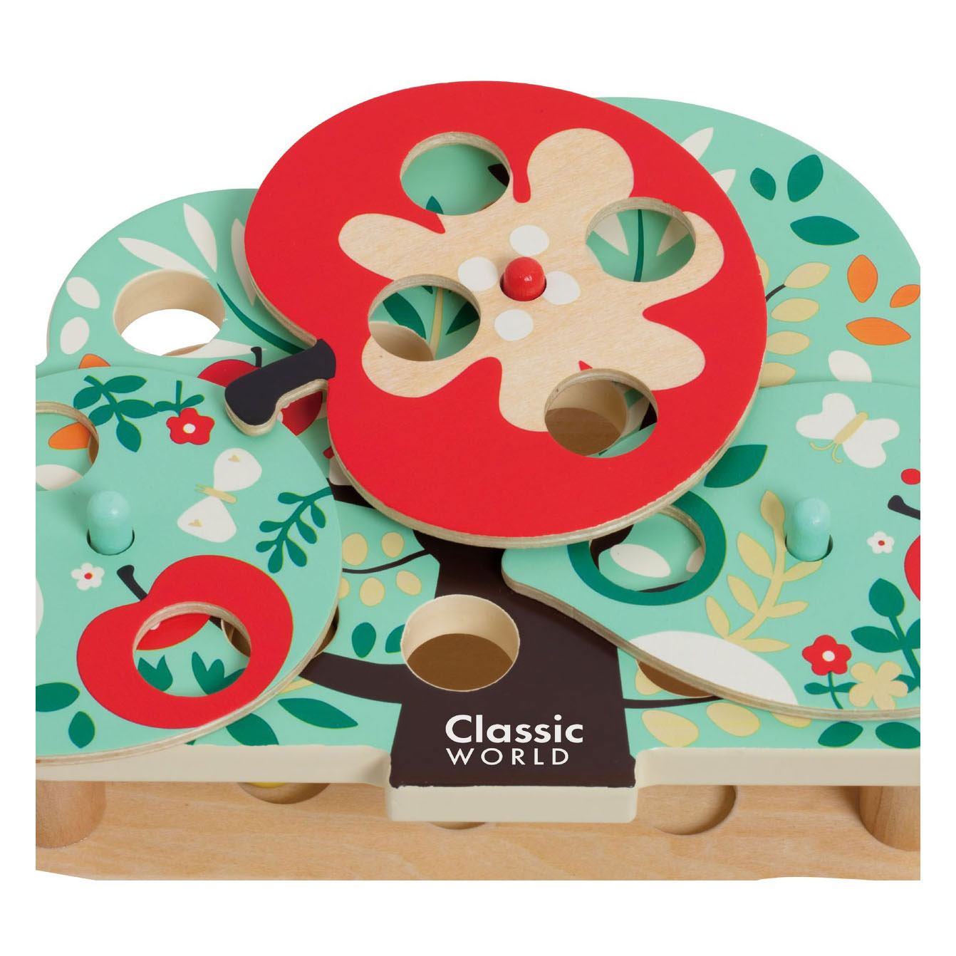 Klassieke wereld dokter specht houten vangspel, 13dlg,