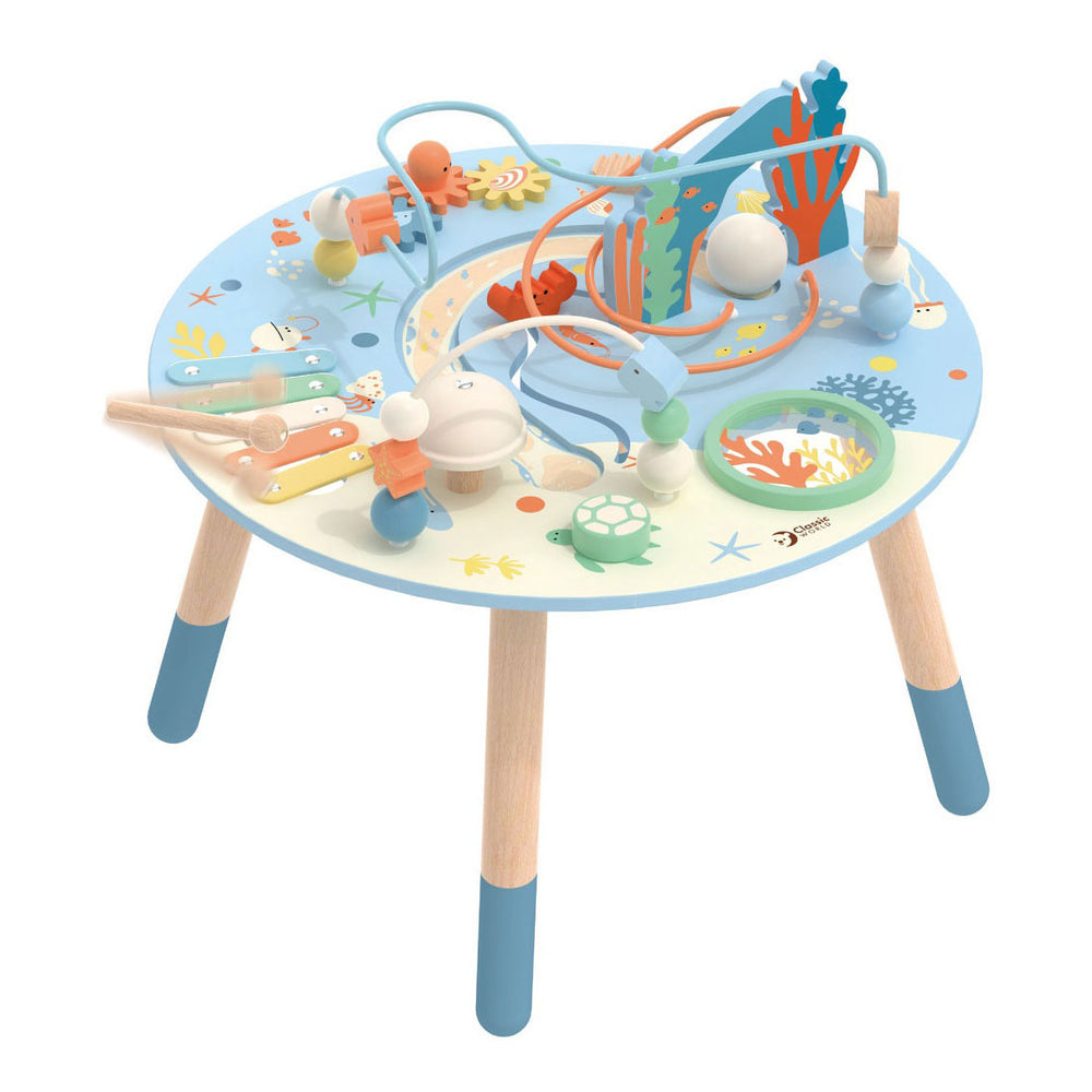 Klassieke wereld houten activiteitentafel onderwaterwereld, 3dlg.