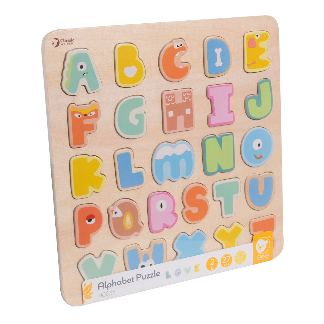 Klassieke wereld houten alfabetpuzzel, 27e.