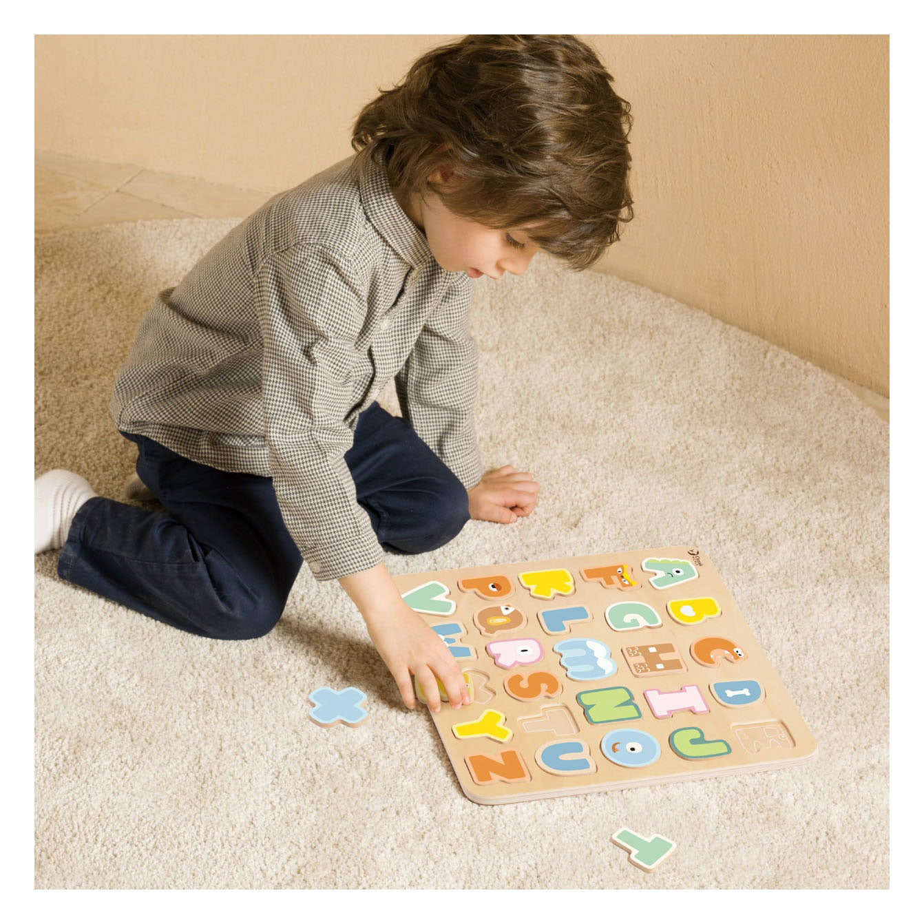 Klassieke wereld houten alfabetpuzzel, 27e.