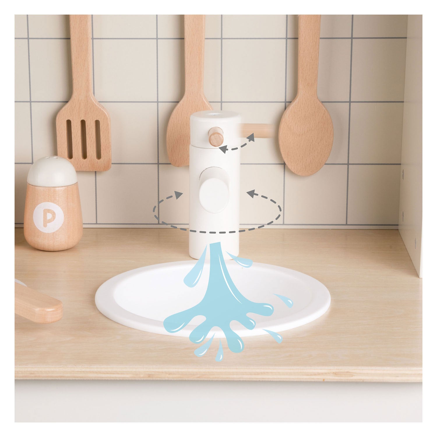 Klassieke wereld houten chef's speelkeuken, 11dlg.