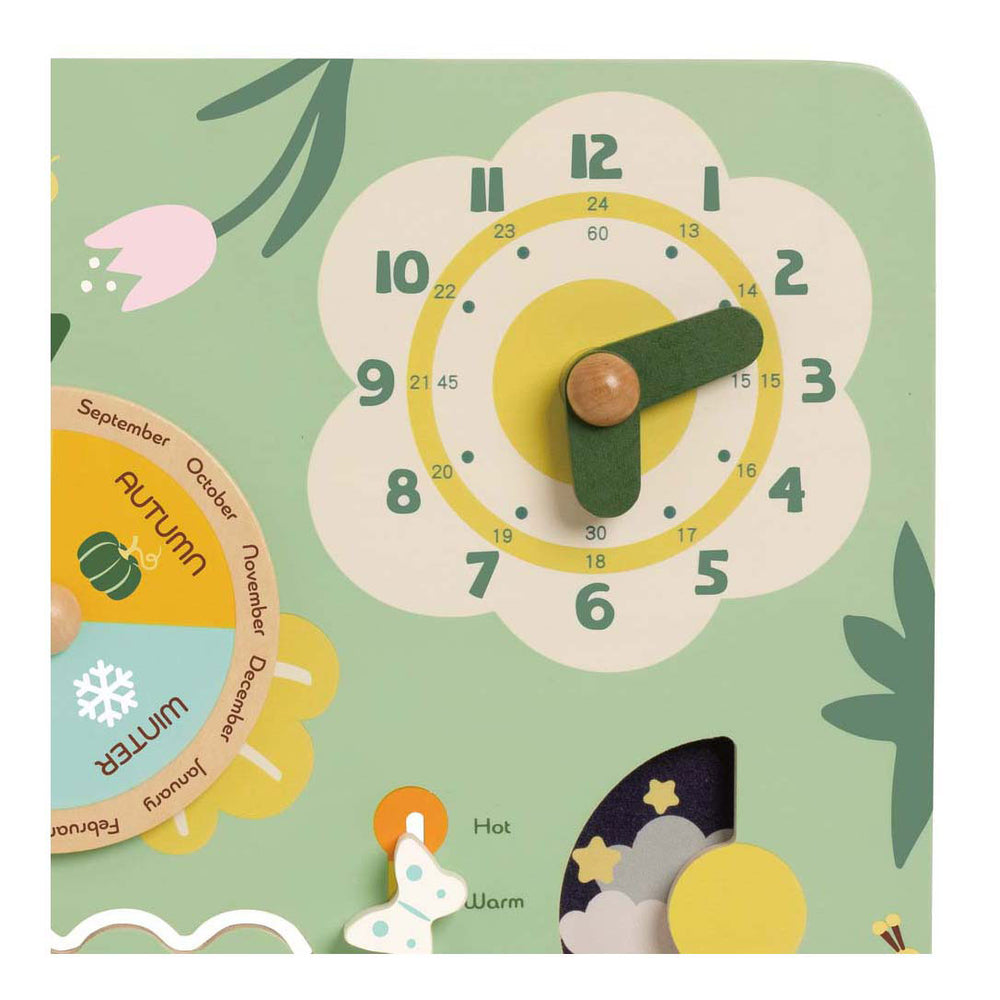 Klassieke wereld houten vintage kalender leerklok