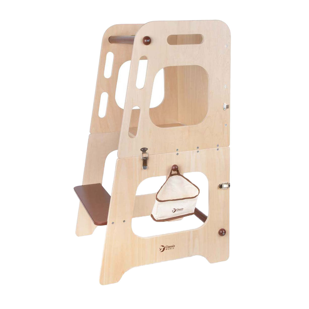 Klassieke wereld houten 2in1 leertoren en tafel verstelbaar, 90cm