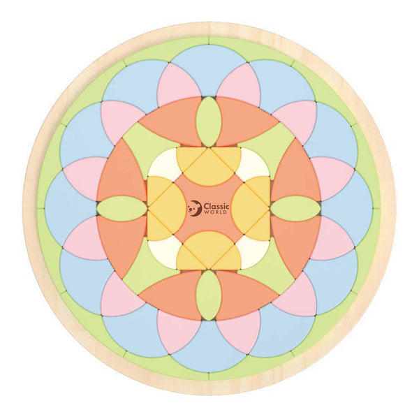 Classic world houten mandala puzzel bloem