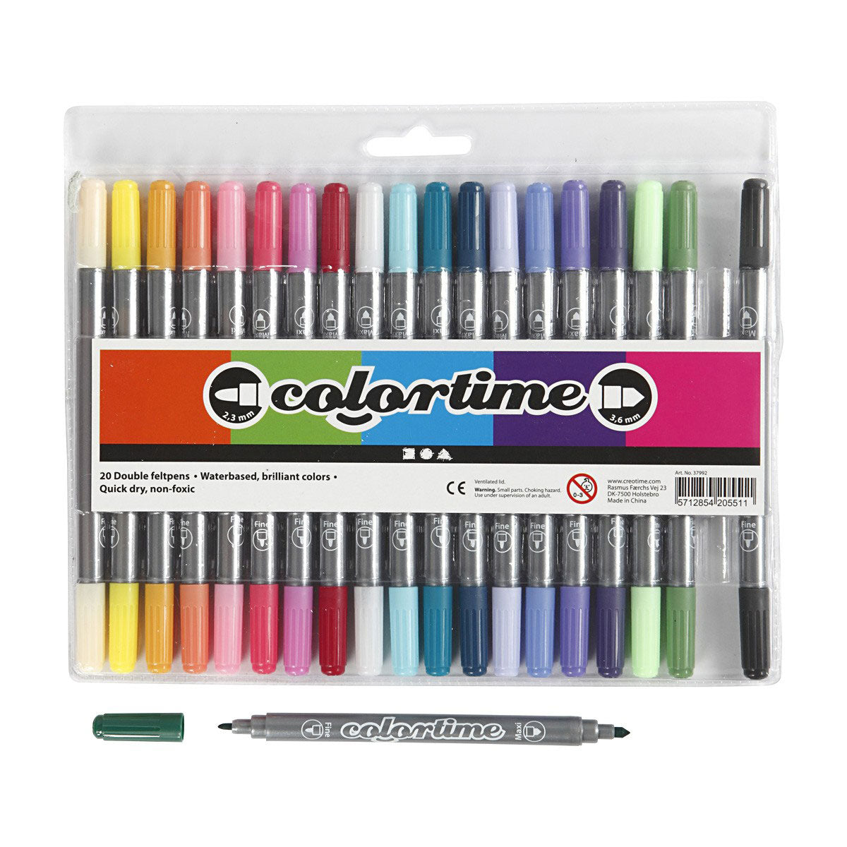 Creotime dubbelzijdige stiften - extra kleuren, 20st.