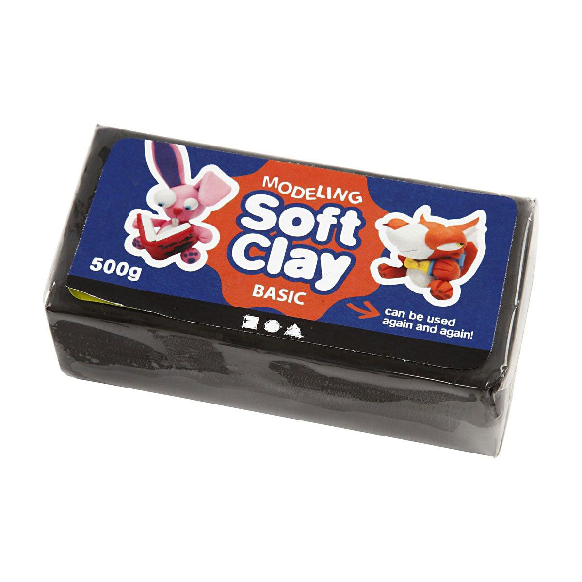 Creativ company zachte klei - zwart, 500gr.