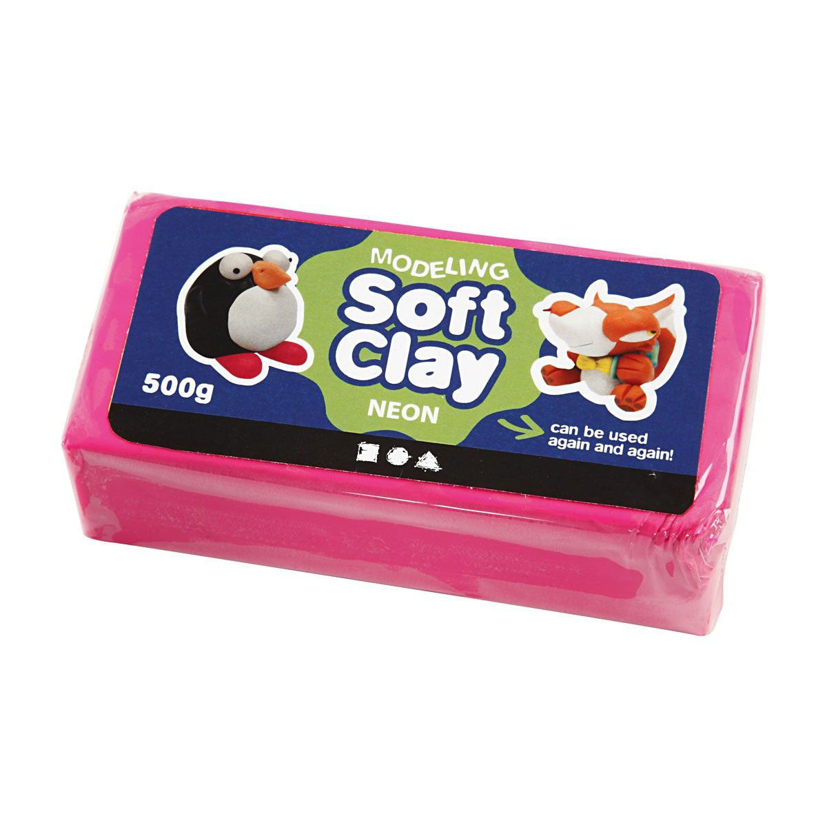 Creativ company zachte klei - neon roze, 500gr.