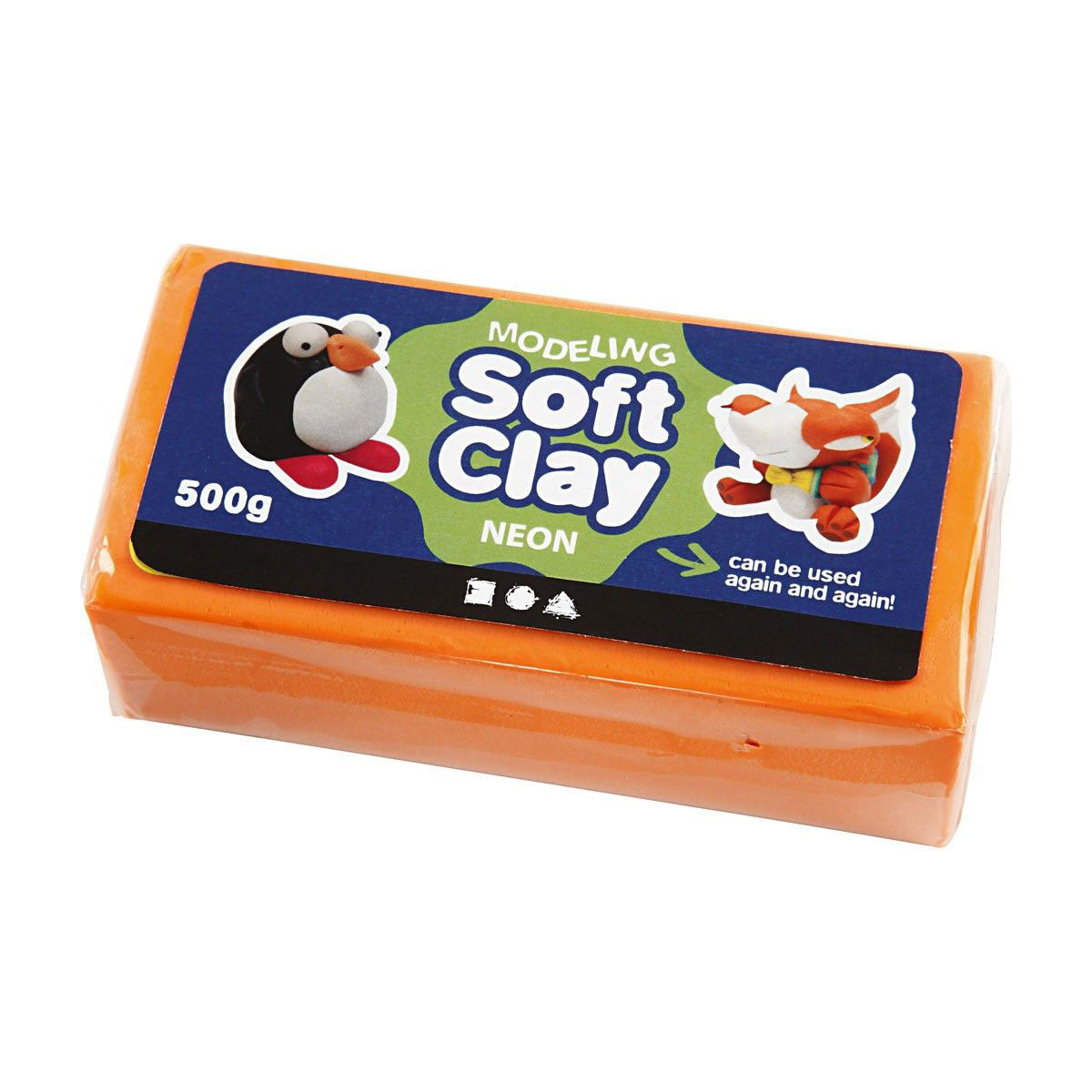 Creativ company zachte klei - neon oranje, 500gr.
