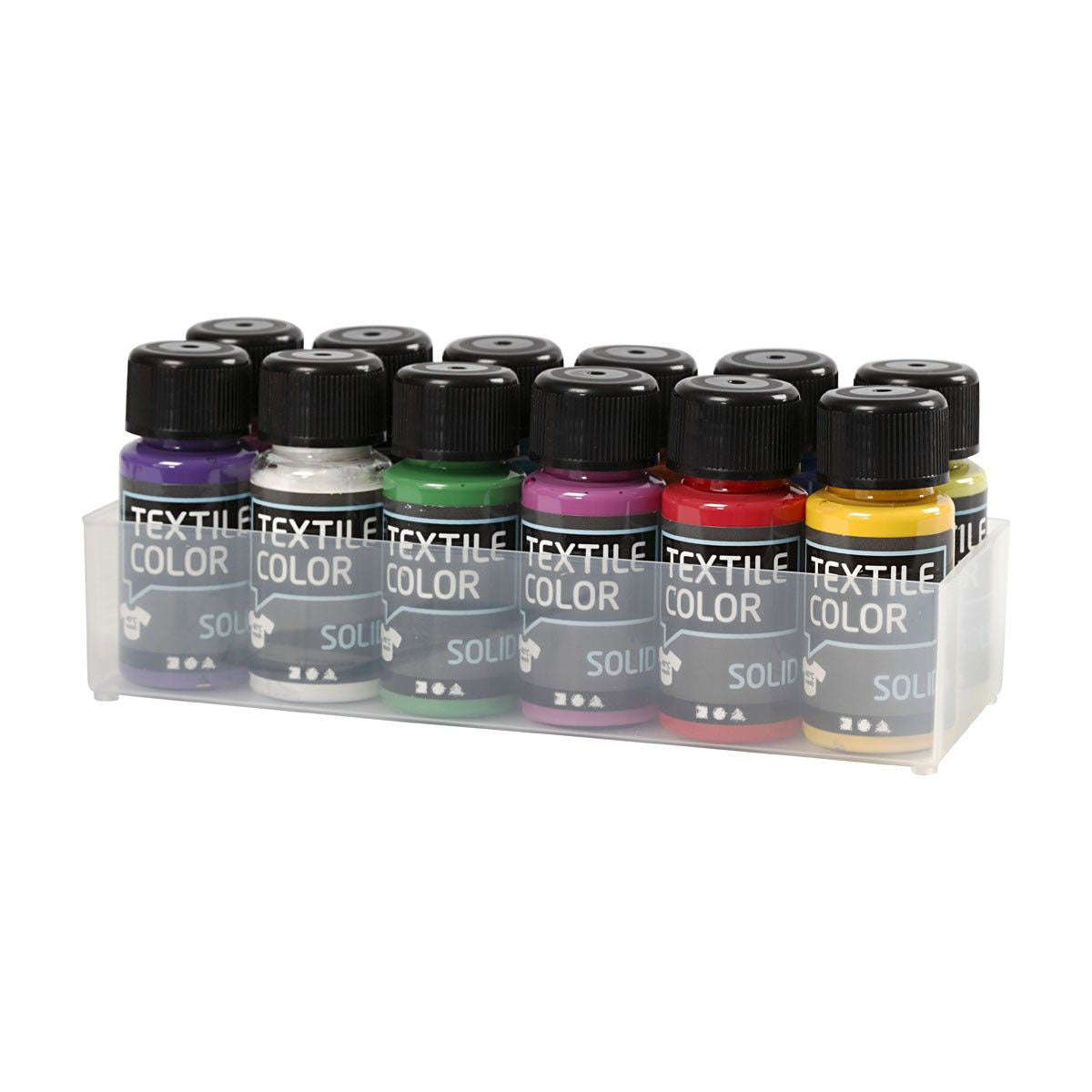 Dekkende Textielverf - Set van 12 kleuren, 50ml