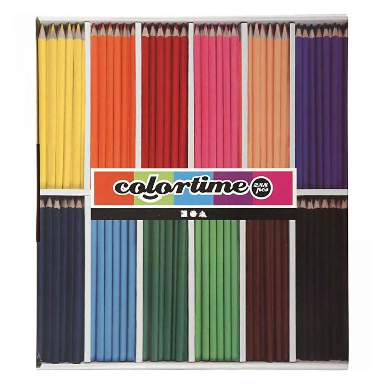 Creativ company https: www.cchobby.nl colortime-kleurpotloden-l-17-45-cm-vulling-3-mm-diverse-kleuren-12x24-stuk-288-stuk-1-doos
