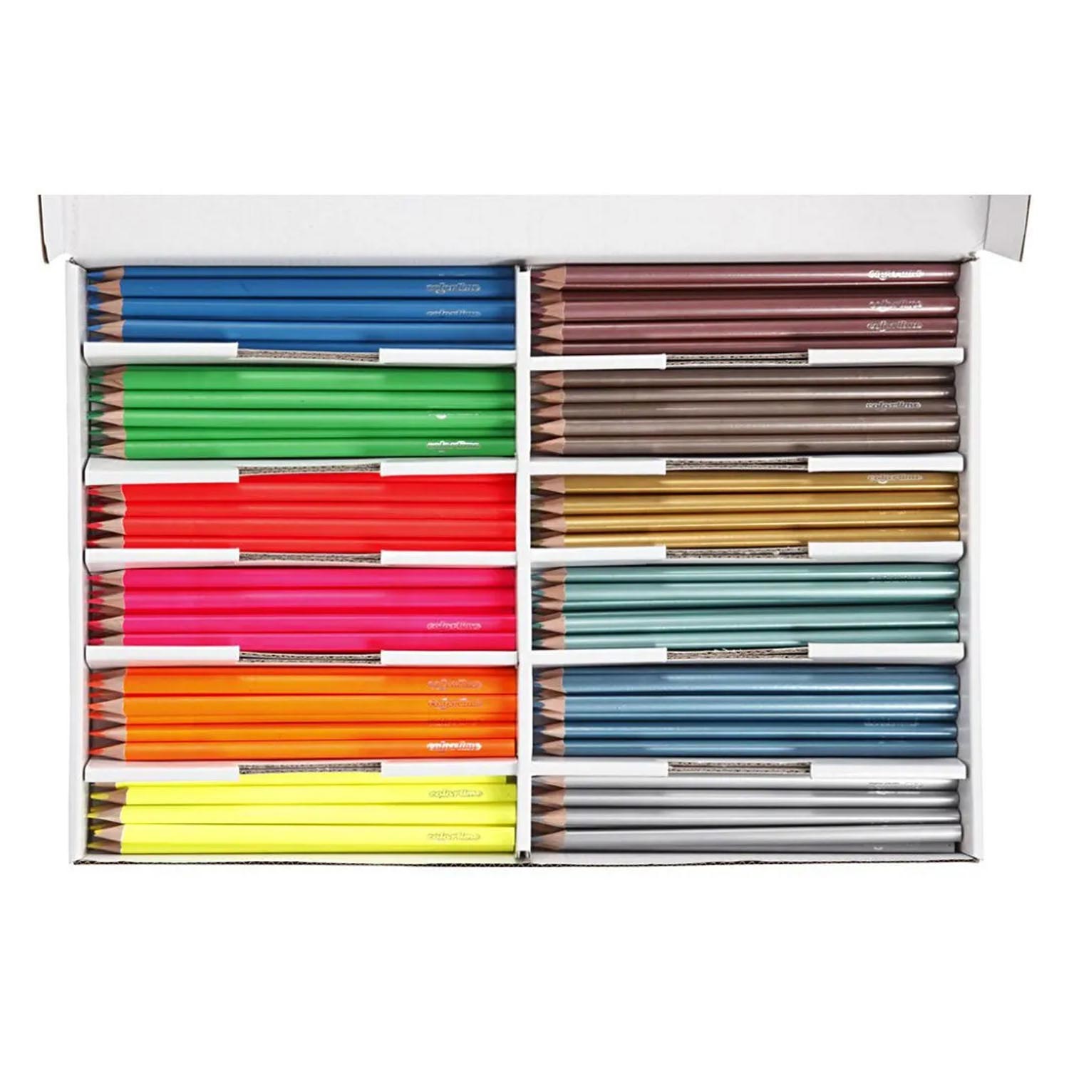 Creativ company driehoekige kleurpotloden - metallic en neon, 144st.