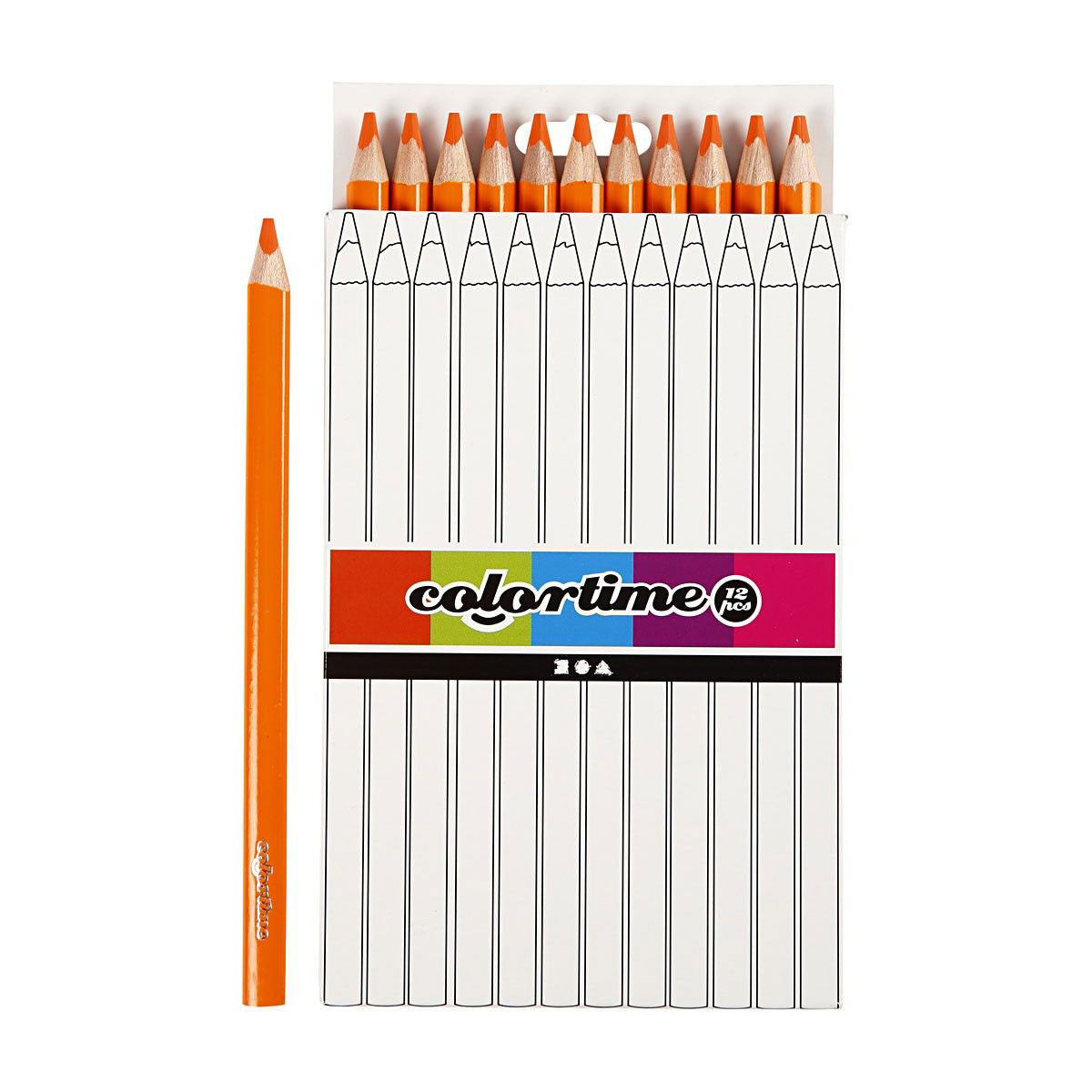 Creativ company driehoekige jumbo kleurpotloden - oranje, 12st.