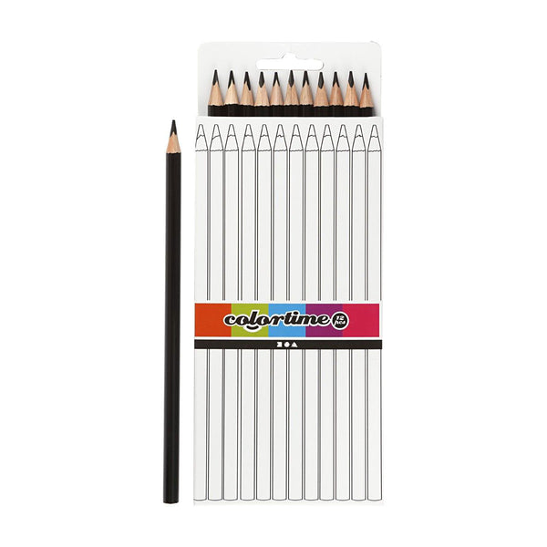 Creativ company driehoekige kleurpotloden - zwart, 12st.