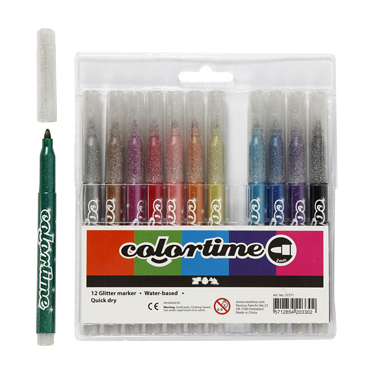 Colortime glitterstiften, 12st.