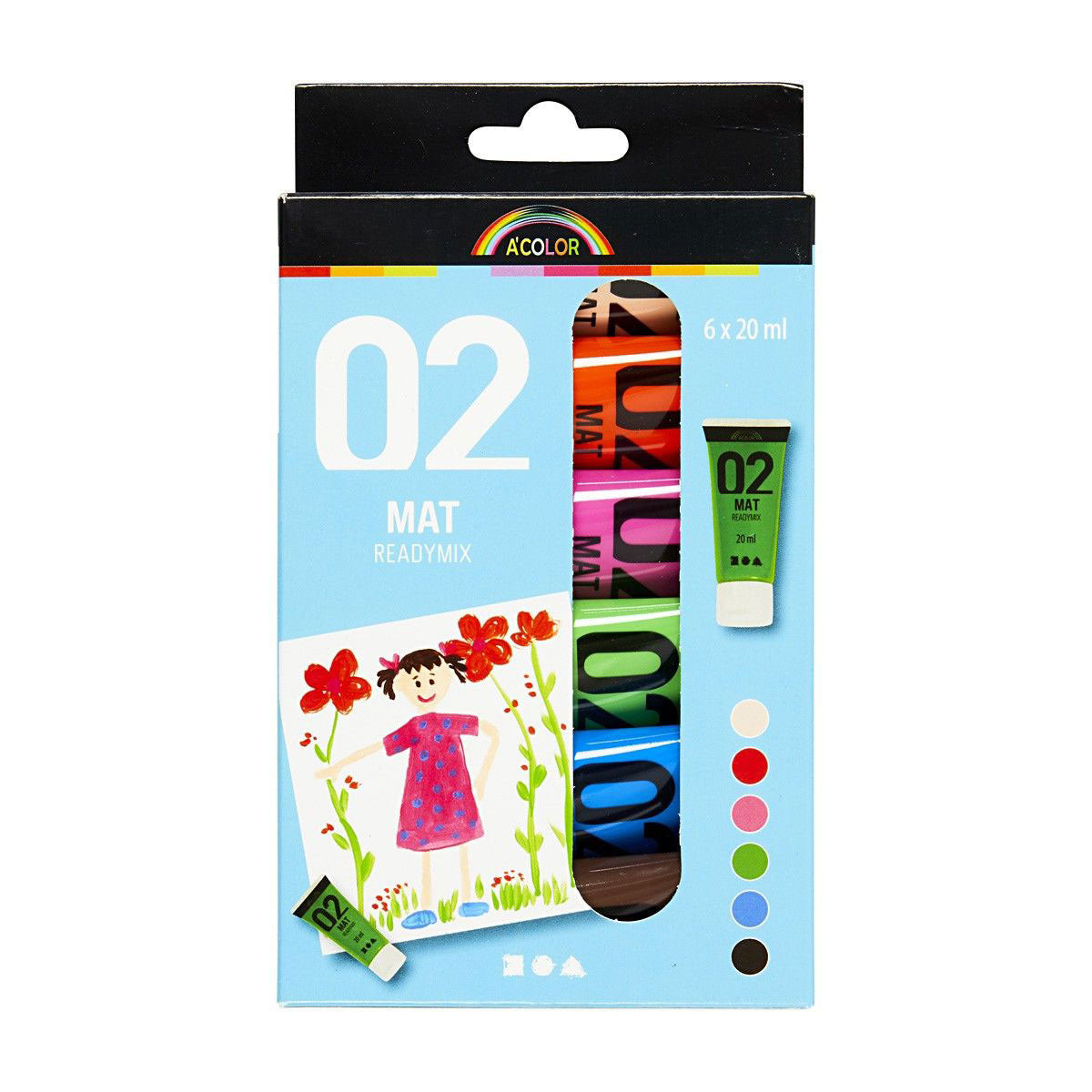 Acrylverf Verschillende Kleuren, 02 - Mat, 6x20ml