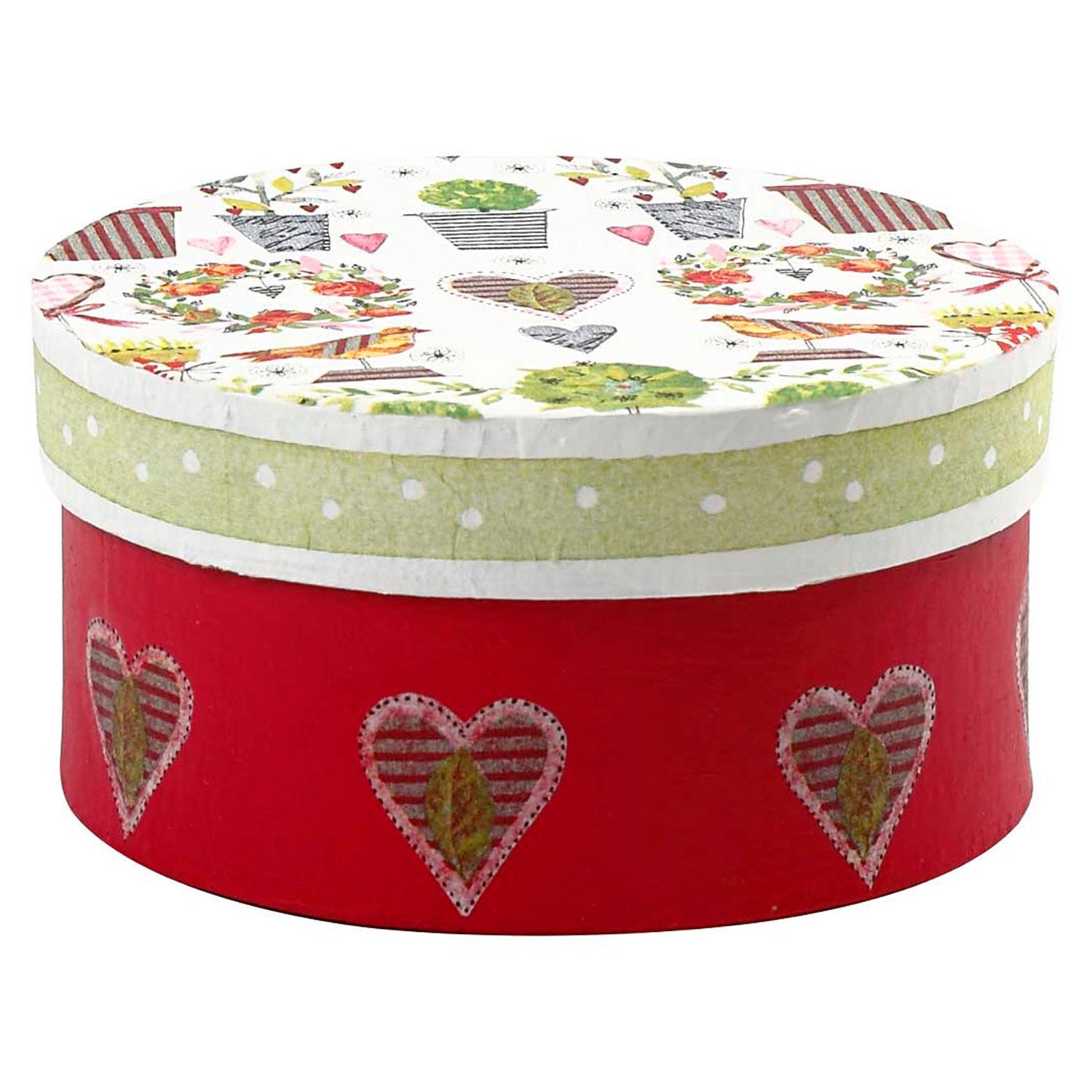 Creativ company ronde doosjes papier-maché, 3st.