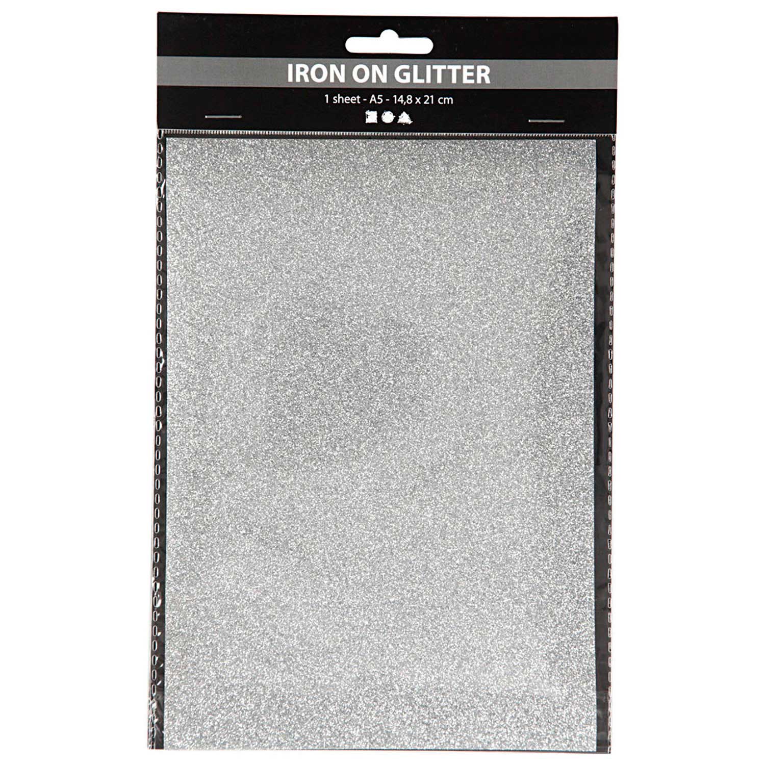 Creativ company opstrijkfolie glitter zilver, a5