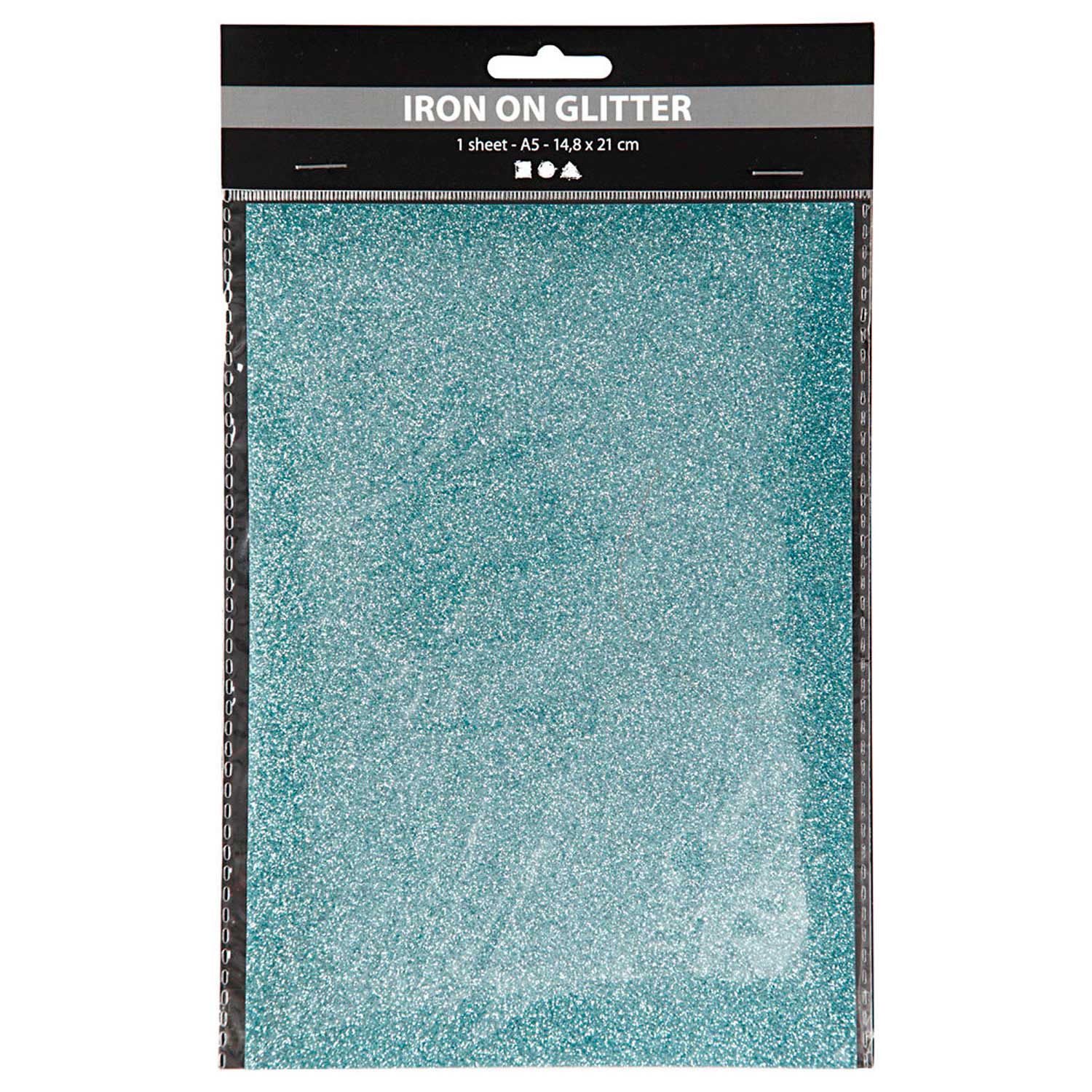 Creativ company opstrijkfolie glitter lichtblauw, a5