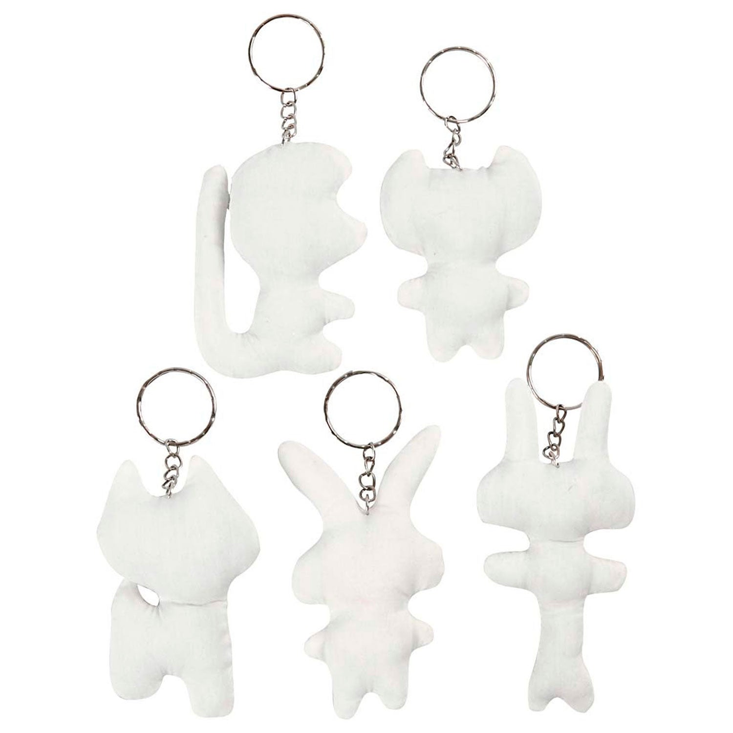 Creativ company stoffen dieren sleutelhanger, 5st.