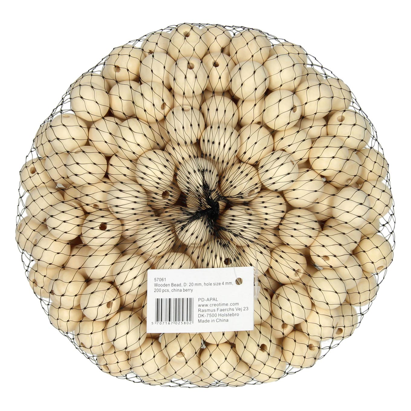 Creativ company houten kralen, ø 2cm, 200st.