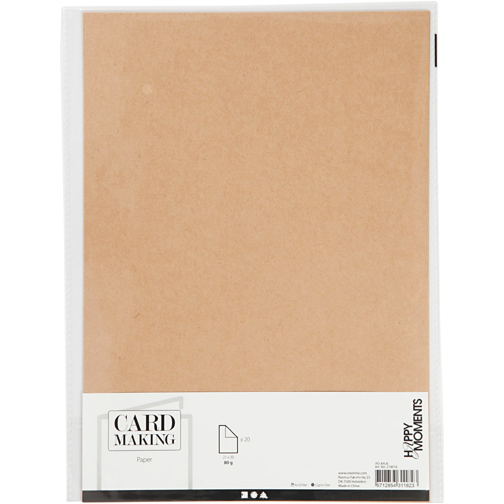 Creativ company papier, a4, vel 210x297 mm, 120 gr, naturel, 20 stuk 1 doos