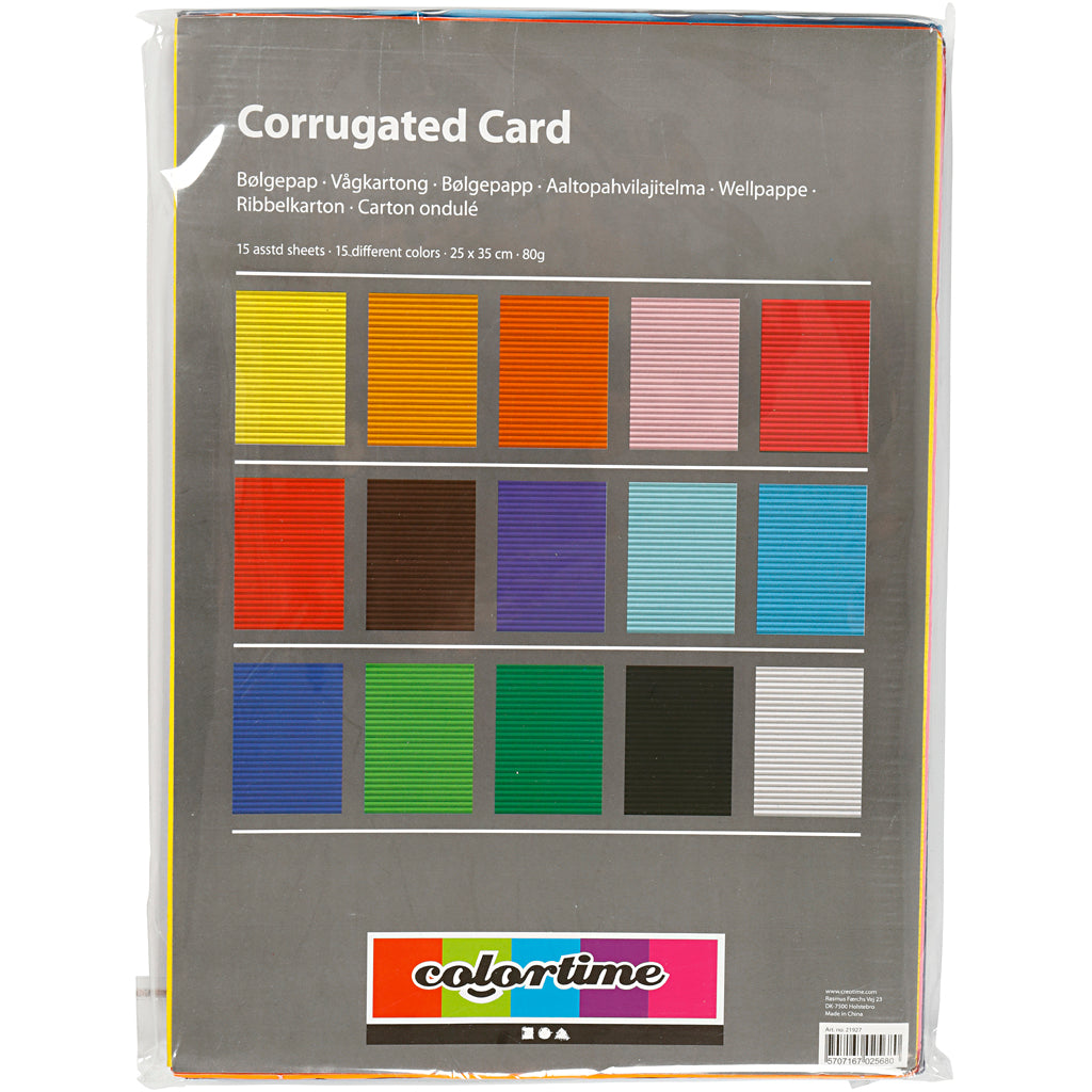 Creativ company ribbelkarton, vel 25x35 cm, 80 gr, 15 div vellen 1 doos