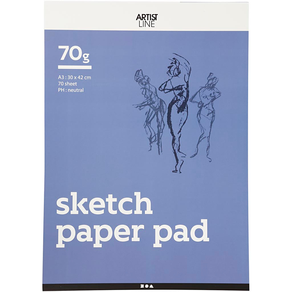 Creativ company schetsblok, a3, vel 297x420 mm, 70 gr, wit, 70 vel 1 doos
