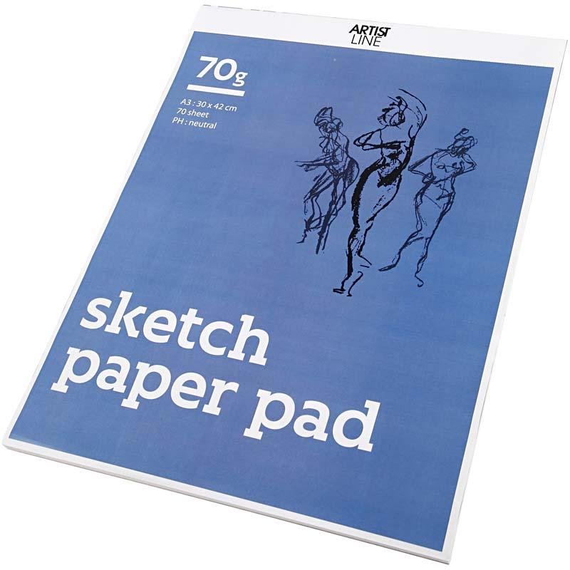 Creativ company schetsblok, a3, vel 297x420 mm, 70 gr, wit, 70 vel 1 doos