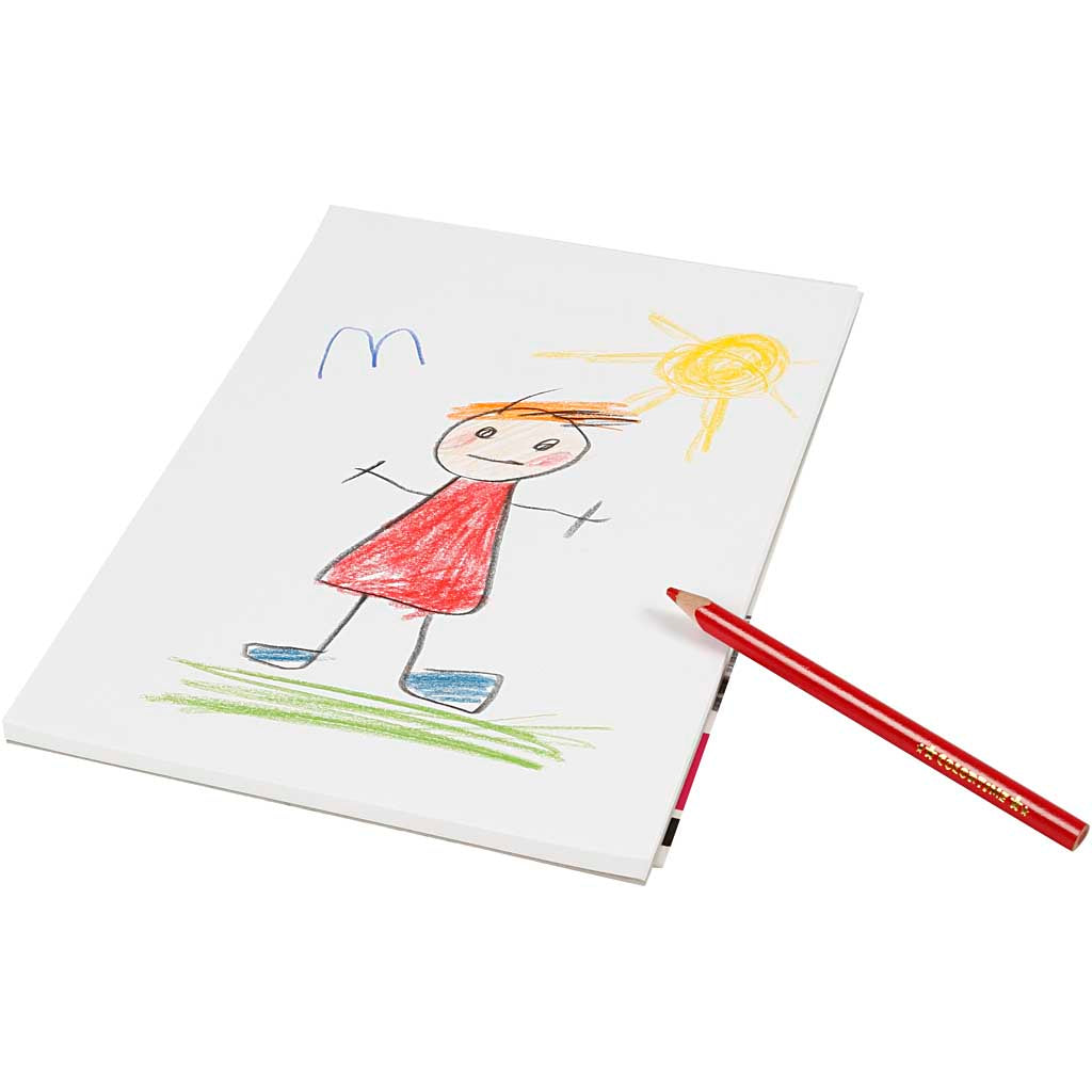 Creatief bedrijf tekenblok wit a4 120gr, 50 afgesloten