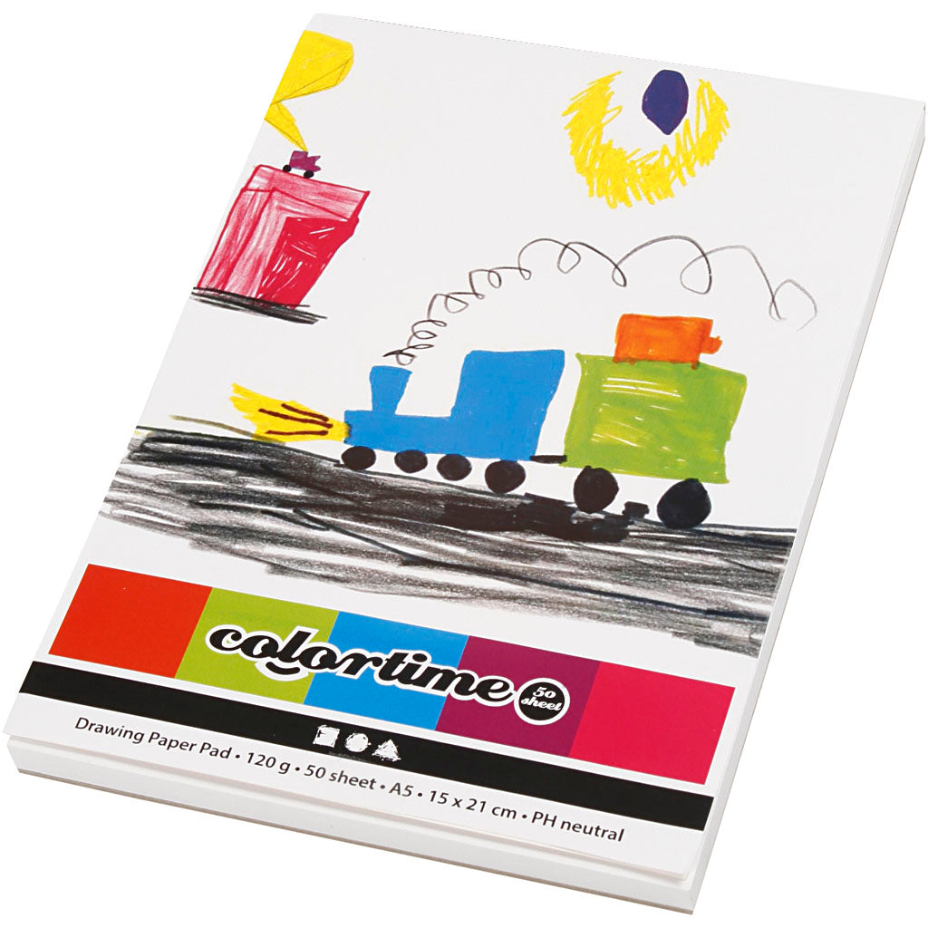 Creatief bedrijf tekenblok wit a5 120gr, 50 afgesloten