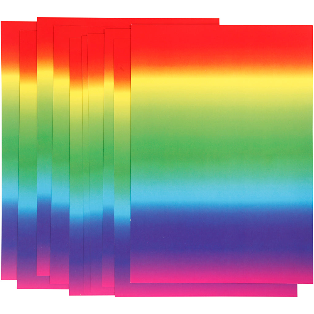 Creativ company regenboogpapier, a4, vel 210x297 mm, 180 gr, 10 vel 1 doos