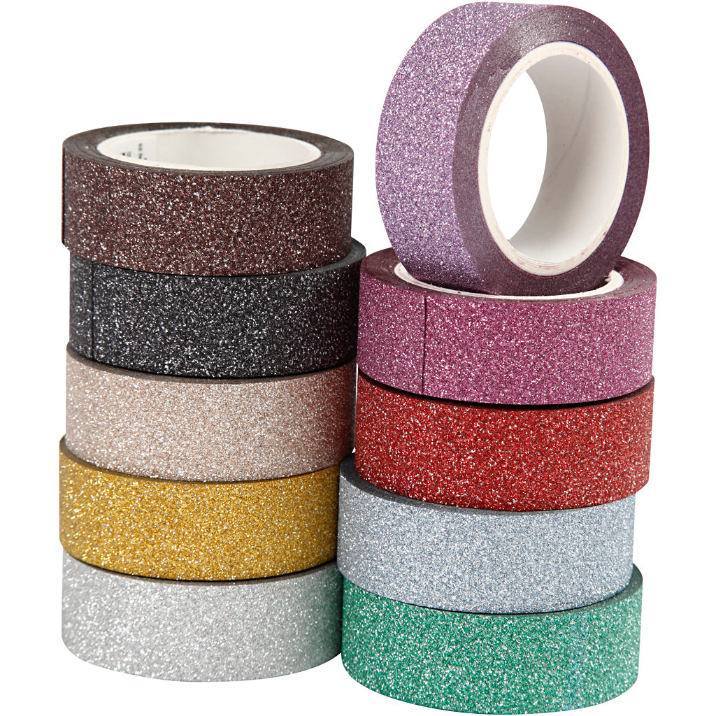 Creativ company glitter tape kleur,10st.