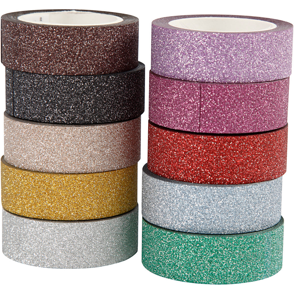 Creativ company glitter tape kleur,10st.