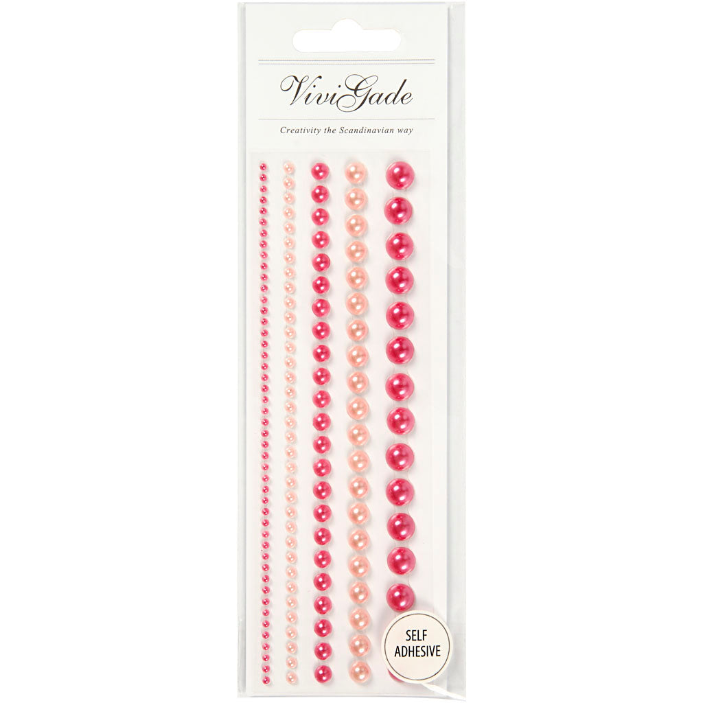 Creativ company halve plakparels roze 2-8mm, 140st.