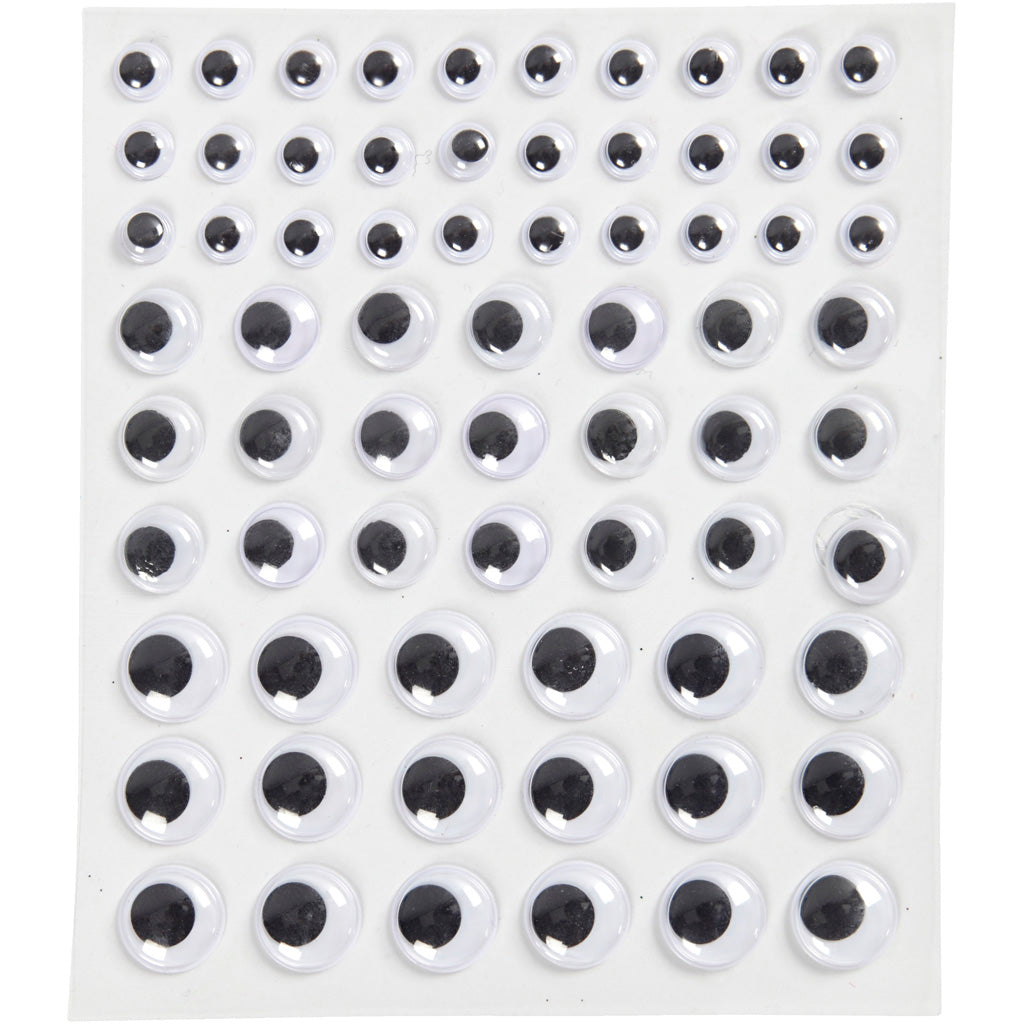 Creativ Company wobbly eyes white self-adhesive, 69 pcs.