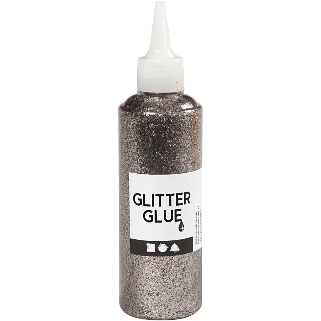 Creative company glitterlijm zilver, 118ml