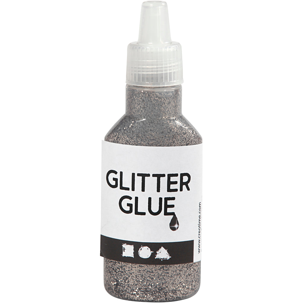 Creative company glitterlijm zilver, 25ml