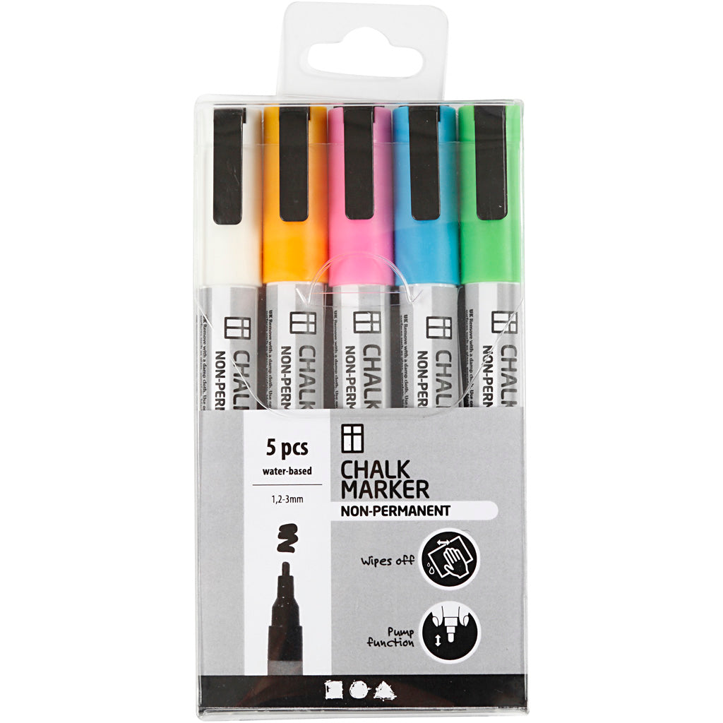 Creativ company krijt markers kleur, 5st.