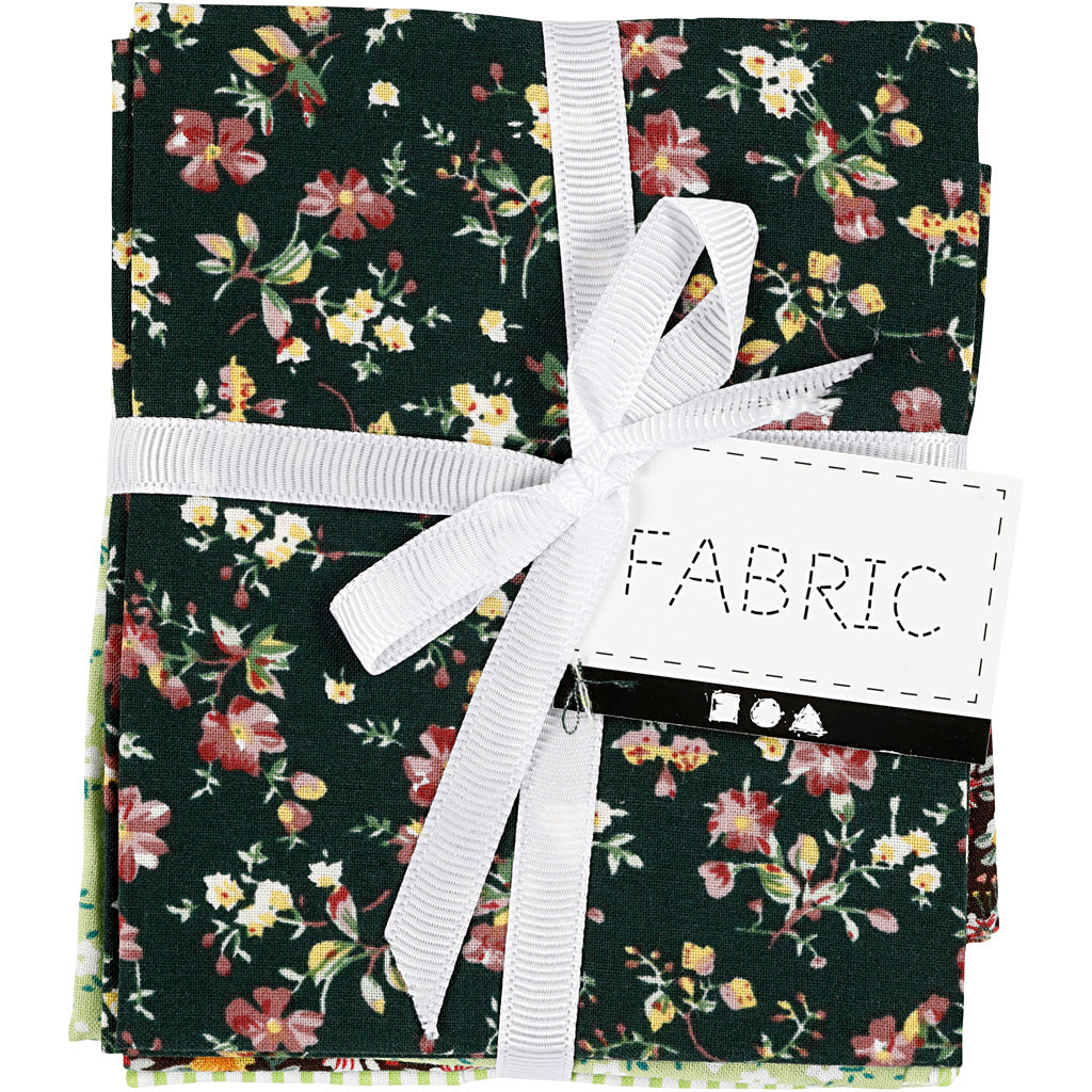 Patchworkstof Groen 45x55cm, 4st.