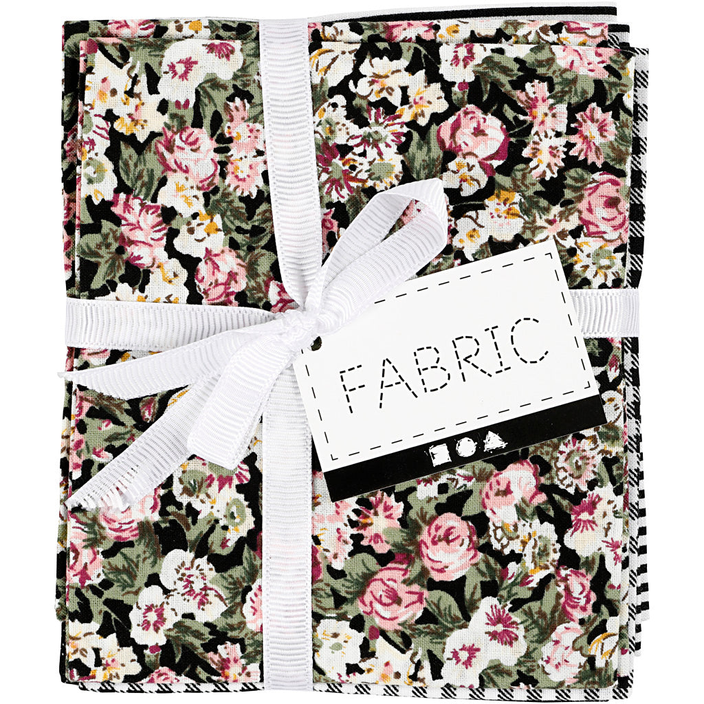 Creativ company patchwork stof zwart 45x55cm, 4st.