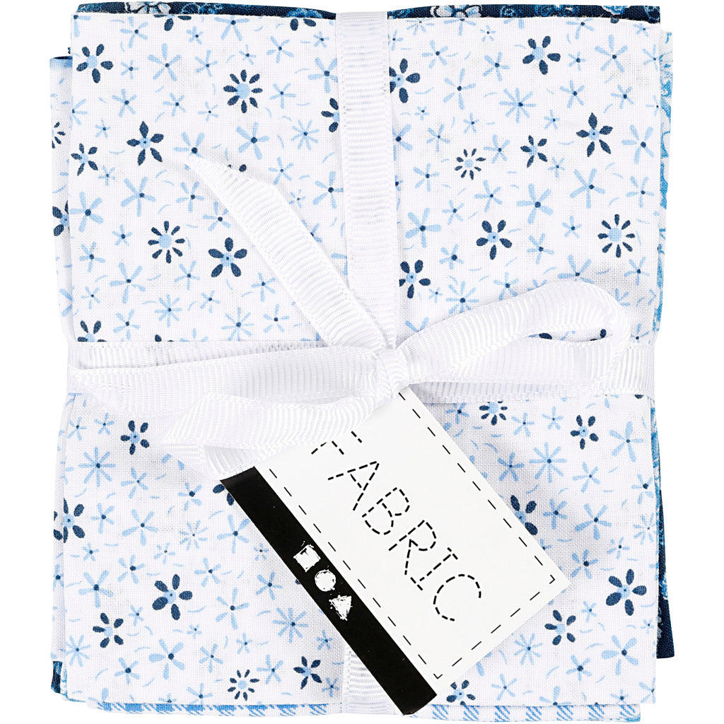 Creativ company patchwork stof blauw 45x55cm, 4st.